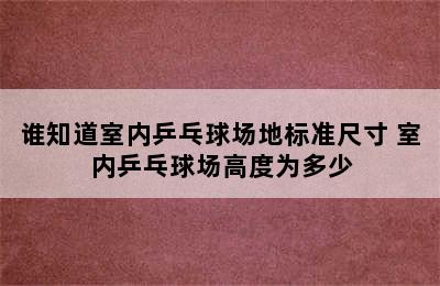 谁知道室内乒乓球场地标准尺寸 室内乒乓球场高度为多少